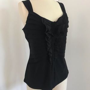 White House Black Market Black Ruffle Top